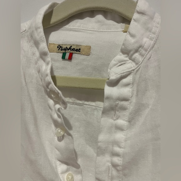 Nupkeet White Boys linen Shirt - Picture 3 of 5